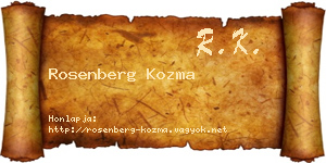Rosenberg Kozma névjegykártya